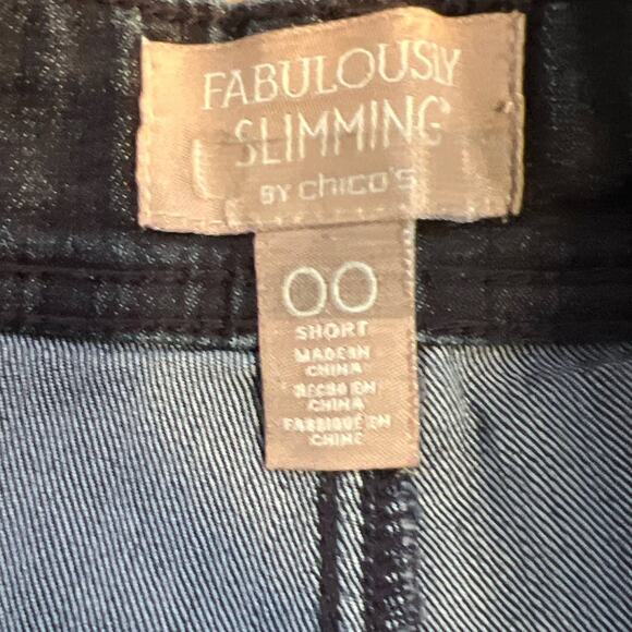 Fabulously Slimming by Chico's Mid Rise Straight Jeans Raw Hem Sz 00 Small - Picture 4 of 13